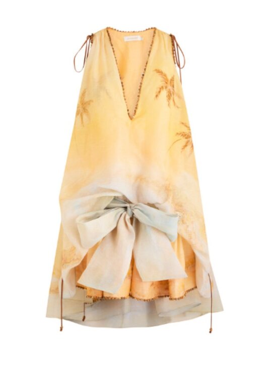Zimmermann Dresses & Skirts - Zimmermann Balance Plunge Mini Dress in Yellow Seascape
